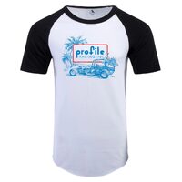 Profile 'Oval Track' Baseball Tee White-Black (XXL)